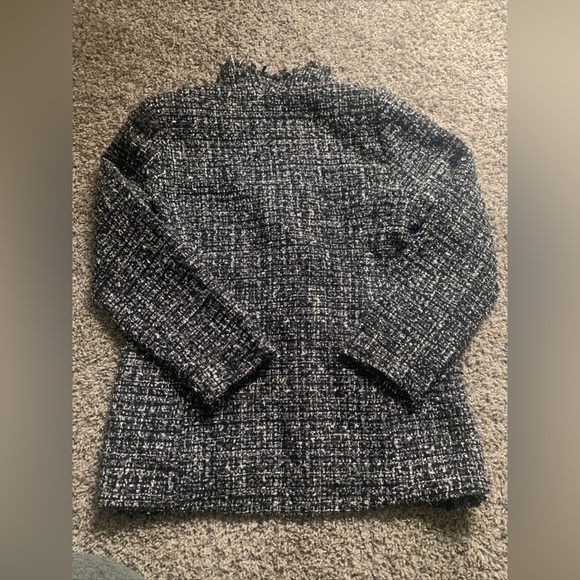 NWOT Dennis Basso Black and White Textured Blazer Coat - Picture 6 of 6